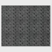 Zwart Grijs Gothic Crow & Bat Creepy Skull Cadeaupapier (Vlak)