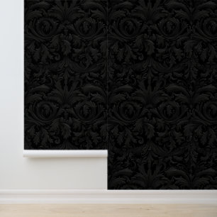 Zwart Grijs Gotisch Jacquard Gothic Slaapkamer Dec Behang