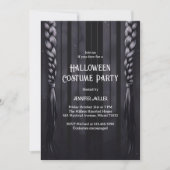 Zwart & Grijs Gotische Vlechten Halloween Kostuumf Kaart (Voorkant)