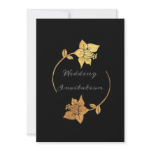 Zwart Grijs Goud Bloemen Krans Luxe Elegant