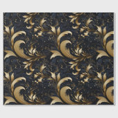 Zwart Grijs Goud Classy Elegant Patroon Cadeaupapier (Vlak)