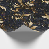 Zwart Grijs Goud Classy Elegant Patroon Cadeaupapier (Hoek)