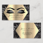 Zwart grijs goud Glitter Makeup Artist Lashes Visitekaartje (Voorkant / Achterkant)