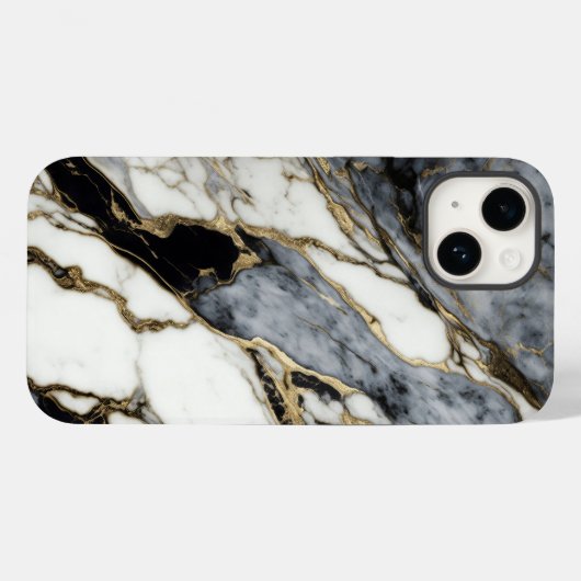 Zwart Grijs Goud Marmeren Swirl Abstract Trendy Case-Mate iPhone Case (Achterkant (horizontaal))