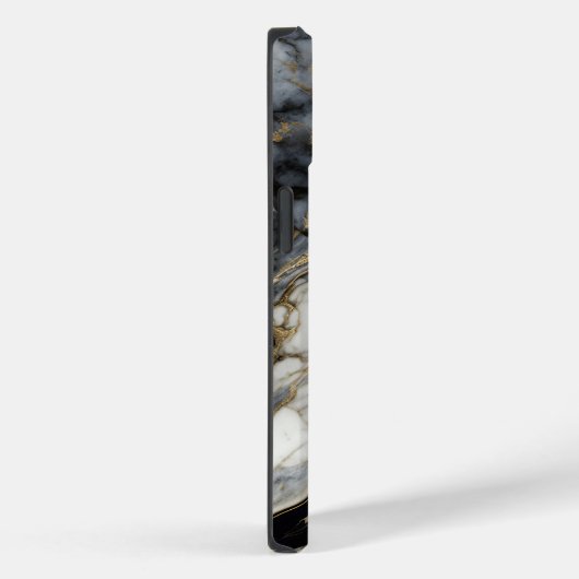 Zwart Grijs Goud Marmeren Swirl Abstract Trendy Case-Mate iPhone Case (Achterkant / Rechts)