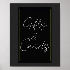 Zwart Grijs Goud Modern Minimaal Cadeaus & Kaarten Poster