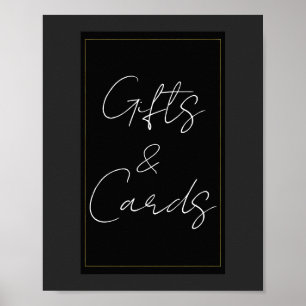 Zwart Grijs Goud Modern Minimaal Cadeaus & Kaarten Poster
