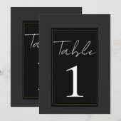 Zwart Grijs Goud Modern Minimaal Tafelnummer (Voorkant / Achterkant)