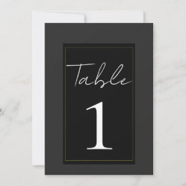Zwart Grijs Goud Modern Minimaal Tafelnummer