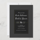 Zwart Grijs Goud Modern Minimaal Vrijgezellenfeest Kaart (Voorkant)