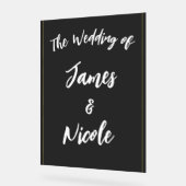 Zwart Grijs Goud Modern Minimal Elegant Huwelijk Acryl Bord (Hoek)