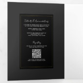 Zwart Grijs Goud Modern Minimal Elegant Huwelijk Drieluik Uitnodiging (Binnenzijde eerst)