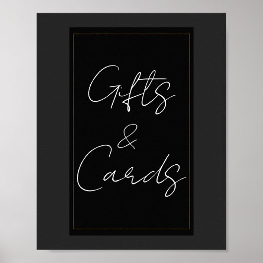 Zwart Grijs Goud Modern Minimal Gifts & Kaarten Si Poster (Voorkant)