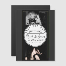 Zwart Grijs Goud Modern Minimal Save the Date