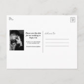 Zwart Grijs Goud Modern Minimal Save the Date Aankondigingskaart (Achterkant)