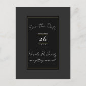 Zwart Grijs Goud Modern Minimal Save the Date Aankondigingskaart (Voorkant)
