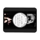 Zwart Grijs Goud Modern Minimal Save the Date Magneet (Horizontaal)