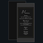 Zwart Grijs Goud Modern Minimal Trouw Menu<br><div class="desc">Overeenkomende items in dit ontwerp zijn beschikbaar.</div>