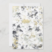 Zwart Grijs Goud Modern Sweet 16 Verjaardagsfeest Kaart (Achterkant)