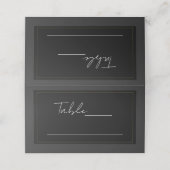 Zwart Grijs Goud Moderne Minimale Zitplaats Plaatskaartje (Buitenkant ongevouwen)