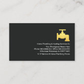 Zwart Grijs Goud Tabblad Loodgieter Kraan Visitekaartje (Achterkant)