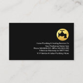 Zwart Grijs Goud Tabblad Loodgieterij Visitekaartje (Achterkant)