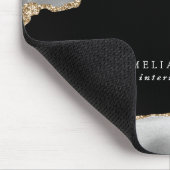 Zwart, Grijs & Gouden Agaat Zakelijk Muismat (Hoek)