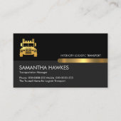 Zwart Grijs Gouden Trucker Lagen Visitekaartje (Voorkant)