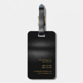 Zwart grijs goudkleur, gemonteerd, modern bagagelabel (Achterkant verticaal)