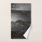 Zwart grijs gradiënt kosmische ster ruimte bad handdoek (Handdoek)
