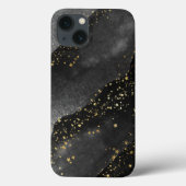 Zwart grijs gradiënt kosmische ster ruimte Case-Mate iPhone case (Achterkant)