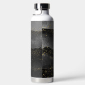 Zwart grijs gradiënt kosmische ster ruimte waterfles (Rechts)