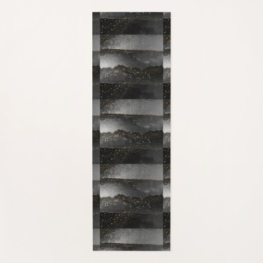 Zwart grijs gradiënt kosmische ster ruimte yogamat (Voorkant)