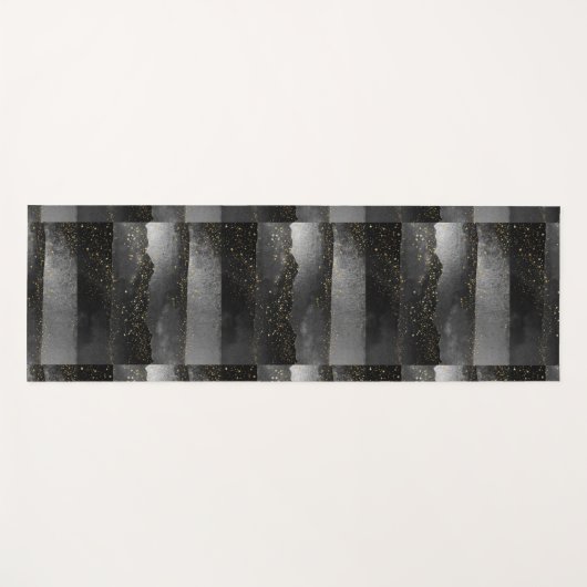 Zwart grijs gradiënt kosmische ster ruimte yogamat (Voorkant (horizontaal))