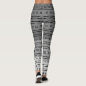Zwart Grijs Gradiënt Patroon Broeken Leggings (Achterkant)