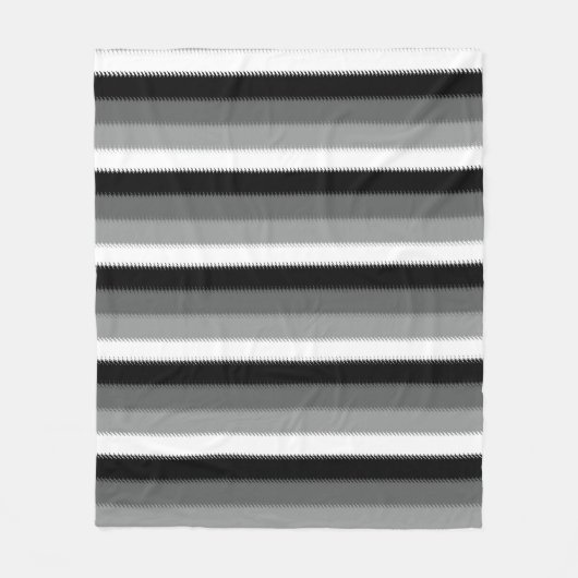 Zwart Grijs Grijs Aswit Streep Fleece Deken (Voorkant)