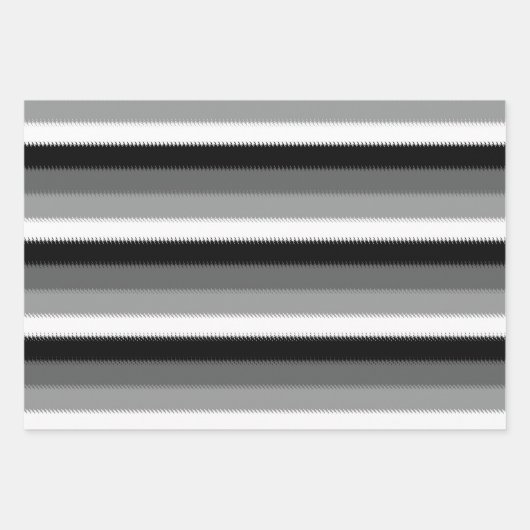 Zwart Grijs Grijs Aswit Streep Inpakpapier Vel (Voorkant 3)