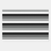Zwart Grijs Grijs Aswit Streep Inpakpapier Vel (Voorkant)