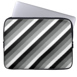 Zwart Grijs Grijs Aswit Streep Laptop Sleeve