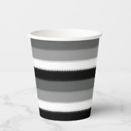Zwart Grijs Grijs Aswit Streep Papieren Bekers