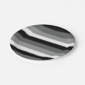Zwart Grijs Grijs Aswit Streep Papieren Bordje (Gekanteld)