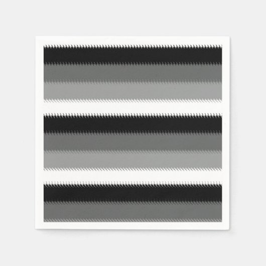 Zwart Grijs Grijs Aswit Streep Servet (Voorkant)