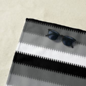 Zwart Grijs Grijs Aswit Streep Strandlaken (In situ)