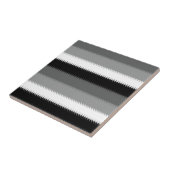 Zwart Grijs Grijs Aswit Streep Tegeltje (Zijkant)