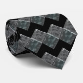 Zwart Grijs Groen Diamond Pattern Stropdas (Opgerold)