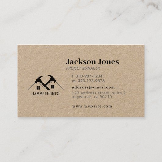 Zwart Grijs Home Repair Tools Kraft Visitekaartjes (Achterkant)