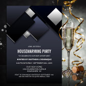 Zwart Grijs Housewarming Party Kaart