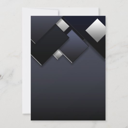 Zwart Grijs Housewarming Party Kaart (Achterkant)