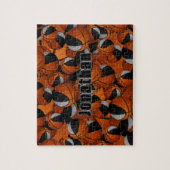 Zwart grijs jongens meisjes basketbal team kleuren legpuzzel (Verticaal)