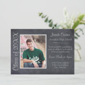 Zwart/grijs karton - Aankondiging van Afstuderen (Staand voorkant)